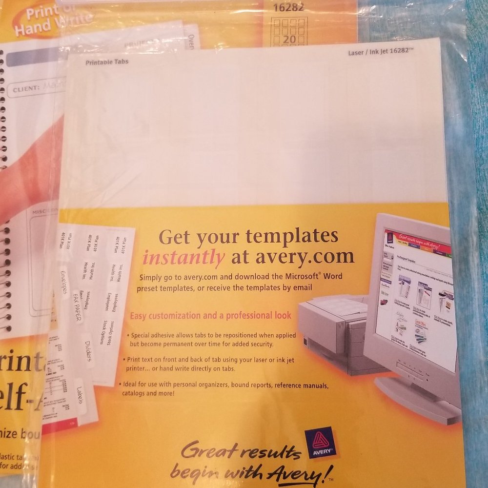NIP Avery Printable Self-Adhesive Tabs 4 packs - Picture 7 of 7
